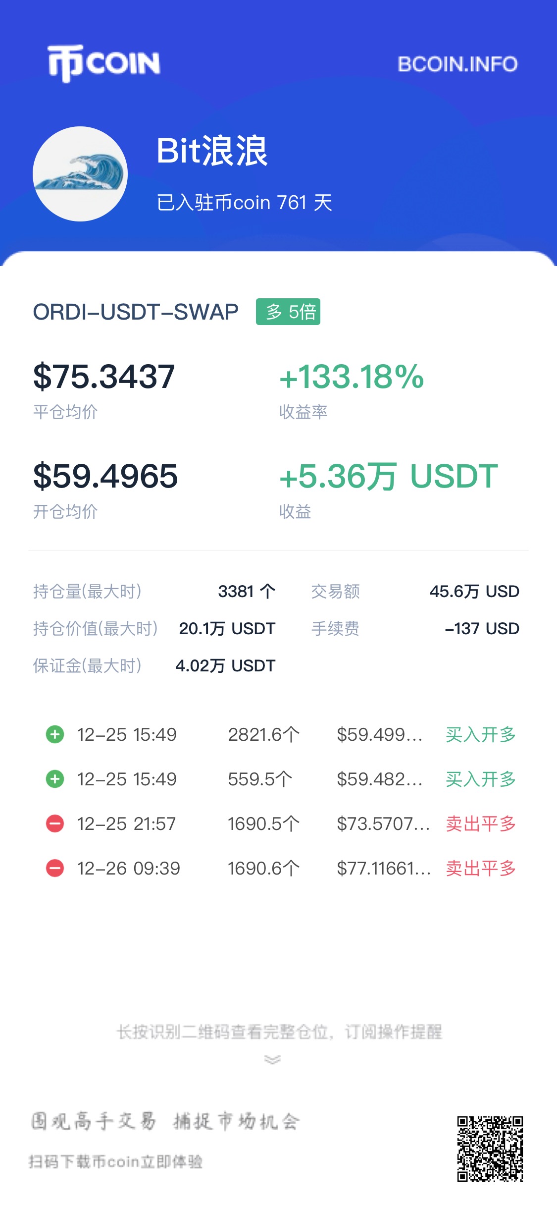 ORDI 第16号交割单原图